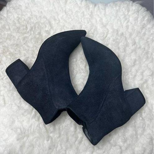 Harper Cordani Italy Women's  Boot Blue  Suede Denim Block Heel Bootie EUR 36