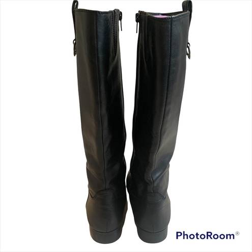 Ralph Lauren Lauren  Sagira II Black Leather Boots