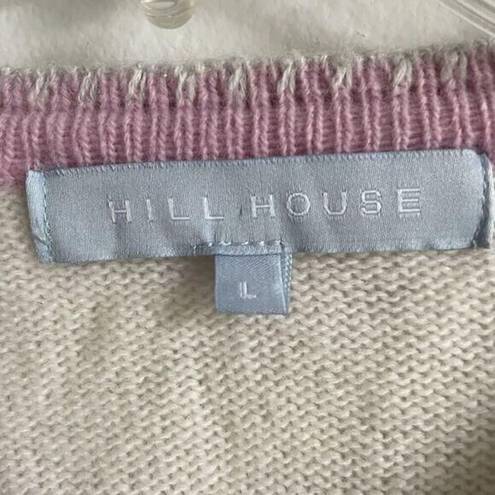 Hill House  Sweater Womens Size L Desk Cardigan Pink Pearl Button Coquette Fairy