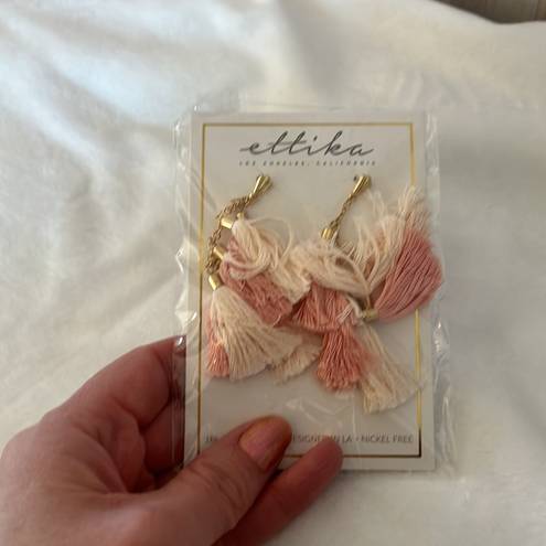 Ettika NWT  daydreamer tassel 18k gold plated earrings