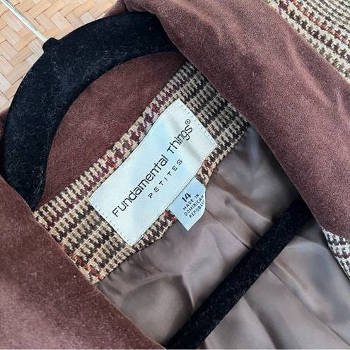 Houndstooth Vintage brown  blazer 90’s academic minimalist