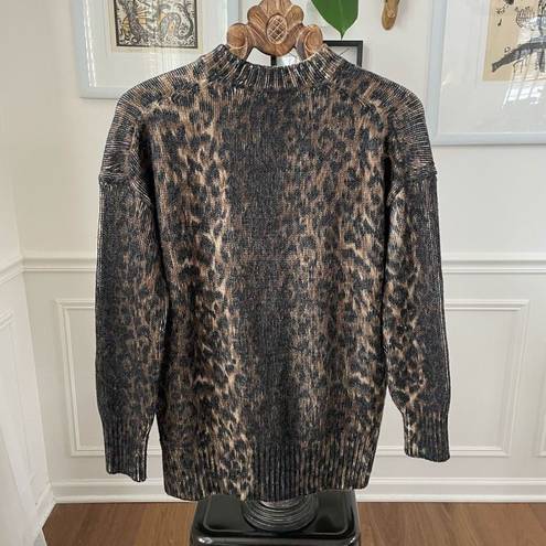 ALLSAINTS  Leopard Print Sweater $285 Oversized Mob Wife XS