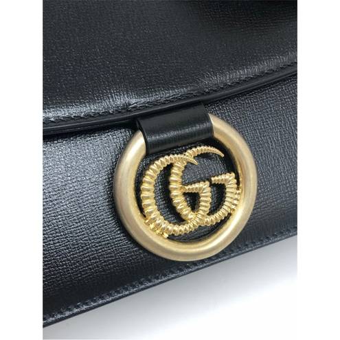 Gucci  GG Azalea Ring Black Leather Timeless Shoulder Bag