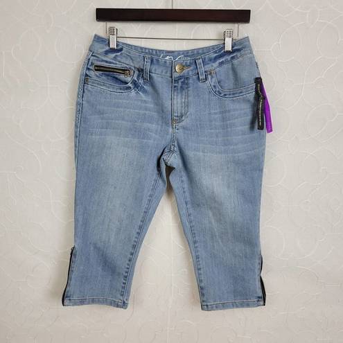 INC  Denim Womens Jean Shorts Size 6 Blue Bermuda Capri Pockets Regular Fit