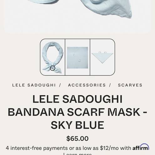 Lele Sadoughi 𝅺NWT  blue bandana face mask