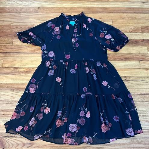 CeCe Pretty  Floral Babydoll Tiered Dress Sz M