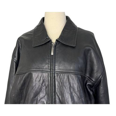 Liz Claiborne  Genuine Lamb Skin Leather Jacket Black Size Large MINT CONDITION