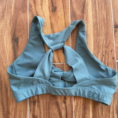 SoulCycle SOUL BY  Twisted Half Racerback Sports Bra Teal Green Size M