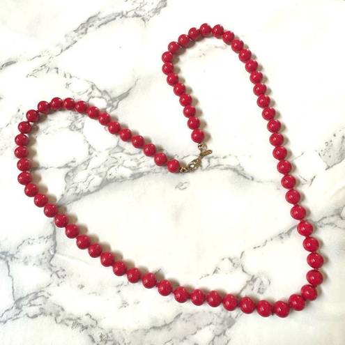 Monet  red  beaded vintage necklace