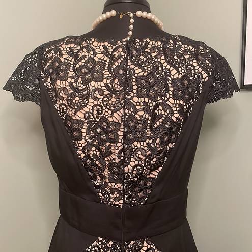 Jessica Simpson NWOT  Black Lace w/ Nude Lining Cap Sleeves Women’s Dress Size 10