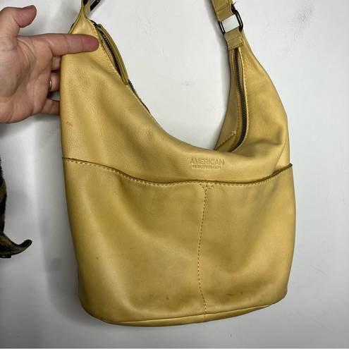 Krass&co American Leather . yellow leather hobo bag shoulder purse