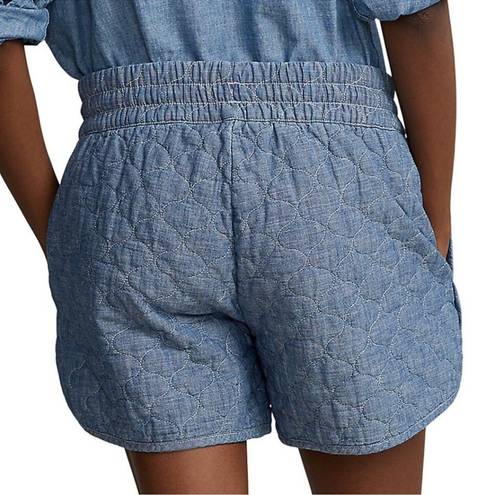 Polo NWT  Ralph Lauren quilted chambray blue denim jean shorts, Medium