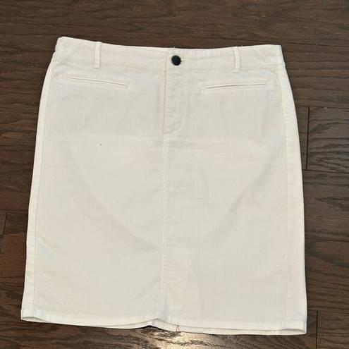 J.Jill  Smooth Fit White Denim Skirt Size 10