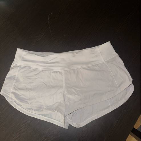 Lululemon White  speed up shorts