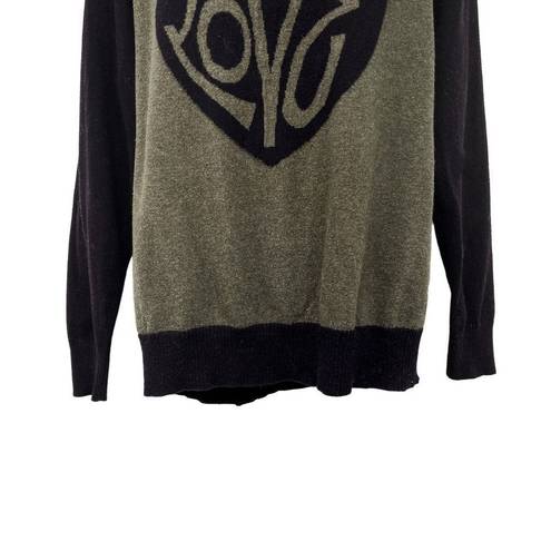 Torrid  Love Heart Knit Long Sleeve Pullover Plus Size Sweater Top 2X Olive Green