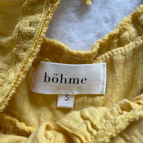 Bohme  Yellow Cropped Peplum Blouse