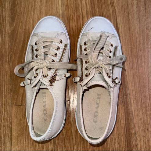 Coach  double zip cream empire sneakers size 6