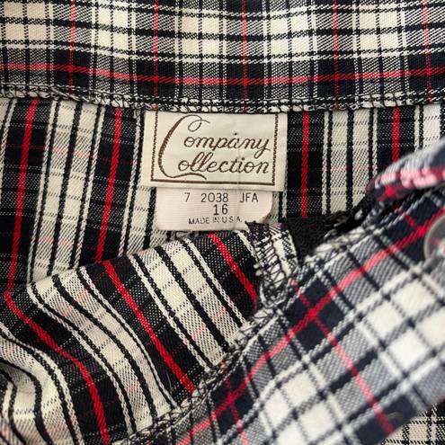 Vintage Company Collection Navy/Red Plaid Skort Multiple Size 16