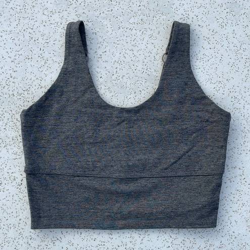 Chaser Gray  Strappy Scoop Neck Sports Bra