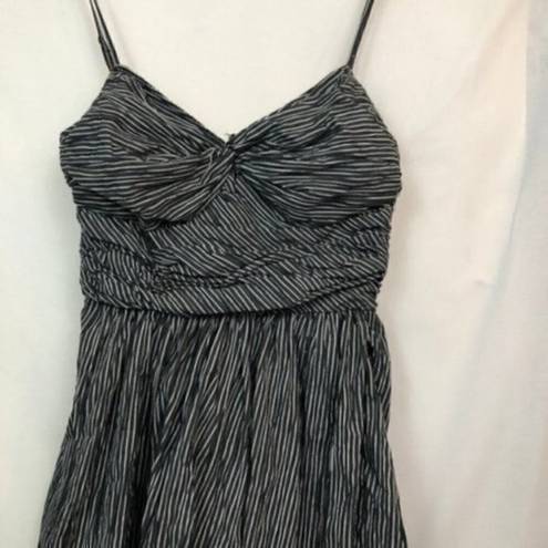 Tracy Reese  ANTHROPOLOGIE Striped Bubble Hem Dress Black White Sleeveless Party