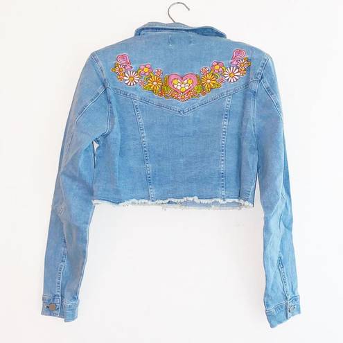 Dolls Kill Embroidered Jean Jacket