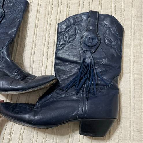 Laredo Vintage  Navy Tassel Cowboy Boots