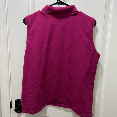 L.L.Bean Magenta  Sleeveless Polo Size XL Slightly Fitted