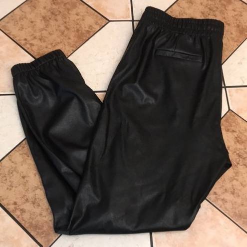 n:philanthropy  ladies Black Scarlett Faux Leather Joggers Sz Large