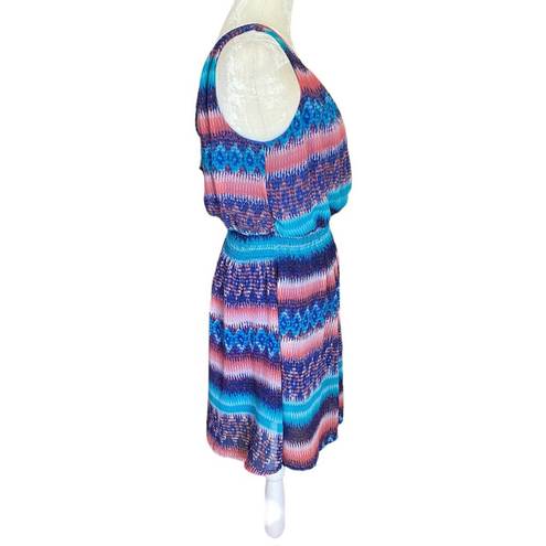 Fun & Flirt women's medium multi-colored stretchy open back tank style dress