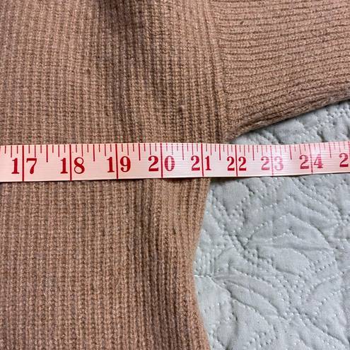 Madewell  Merino Wool Blend Quarter Zip Popover Sweater Size Medium Camel Pockets