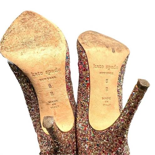 Kate Spade  NEW YORK Rainbow Licorice Too Glitter Formal Sparkly High Heels Multi