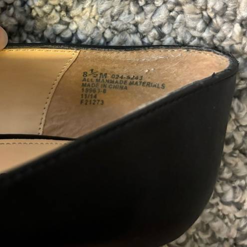 Liz Claiborne  Paula Black Peep Toe Wedge Heel Size 8.5