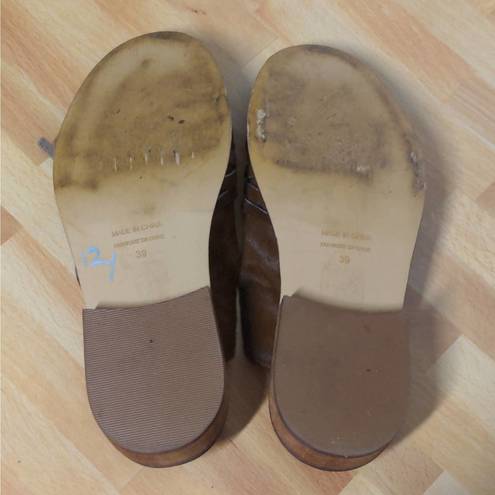 Free People Brown Saratoga Calf Hair Mules / Loafers / Slides - Size 39 (US 9)