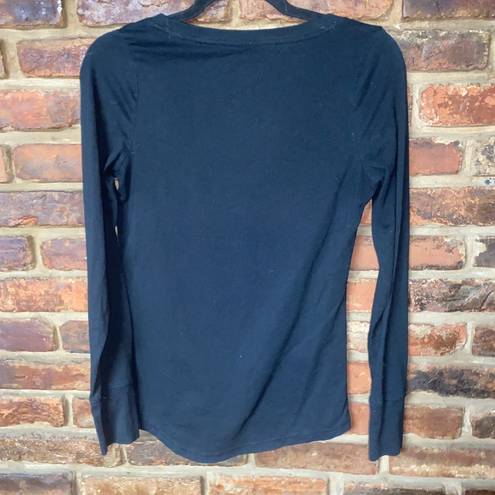 Mossimo Supply Co  Black Long Sleeve Scoop Neck Casual Tee T-Shirt Size Small