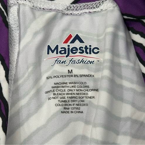 Majestic Zubaz NFL Baltimore Ravens Purple & White Striped  Yoga Pants Womens M