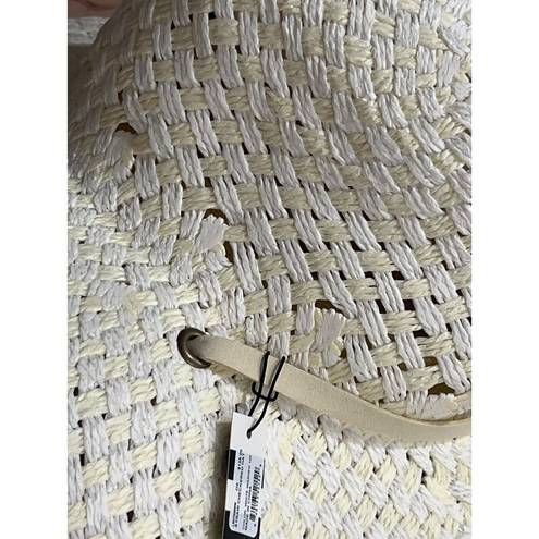 Lele Sadoughi  Straw Checkered Hat in White Washed New as-is Womens Western