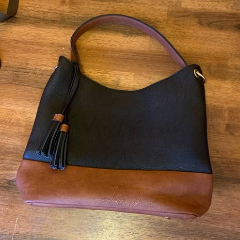 Krass&co Jen & . shoulder bag purse handbag vegan leather black/brown