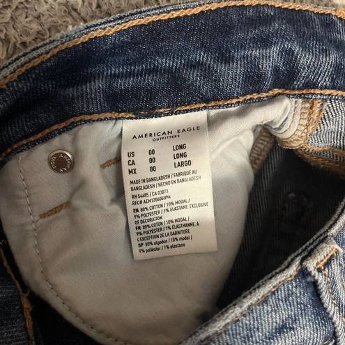 American Eagle  Outfitters Blue Crossover Ripped Highest Waist Jeans