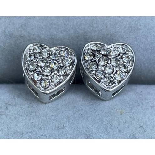 Swavorski Swarovski Heart Stud Sparkle Silver Tone Earrings