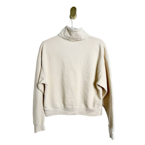 Polo Sporty & Rich 100% Cotton Cropped  Sweatshirt Cream White Medium