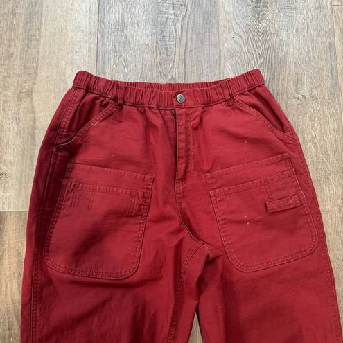 Free People Movement FP Movement by Free People High Rise Wide Leg Red Cargo Pants Size S