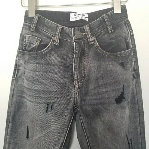 One Teaspoon  Scallywags Black Distressed Raw Hem Soft 24