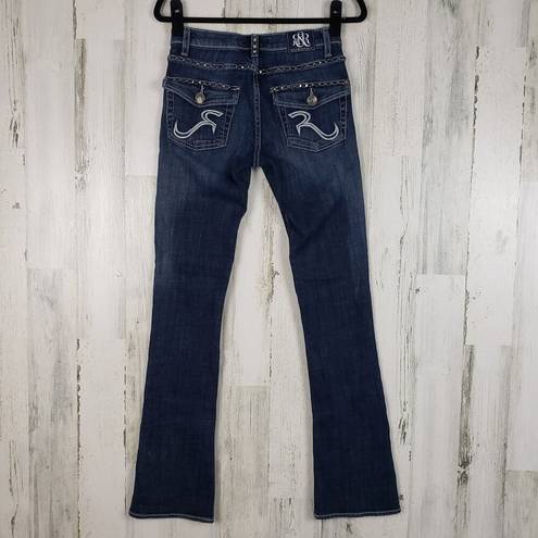 Rock & Republic  "Kasandra" Dark Indigo Denim Embellished Bootcut Jeans Size 2 M