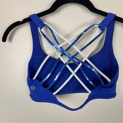 Lululemon  Athletica Free To Be Wild Sapphire Blue Sports Bra Multi Straps Size 4