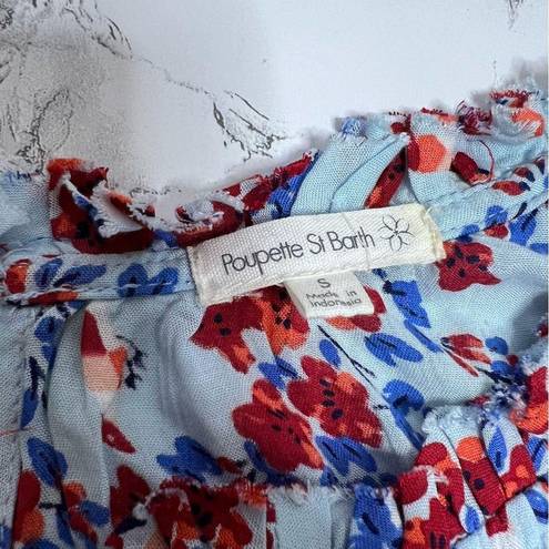 Poupette St. Barth  Ivy Mini Dress Blue Red Floral blue Kookoo Bird