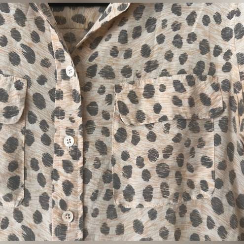 Equipment New  Femme 100% Silk Button Down Blouse Animal Print Large