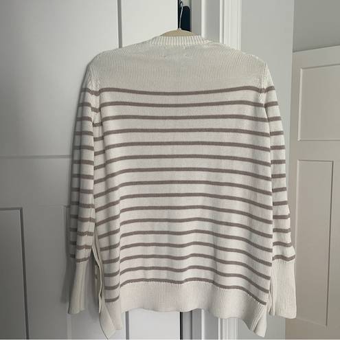 Tuckernuck  Striped Sweater Button Sides Cream