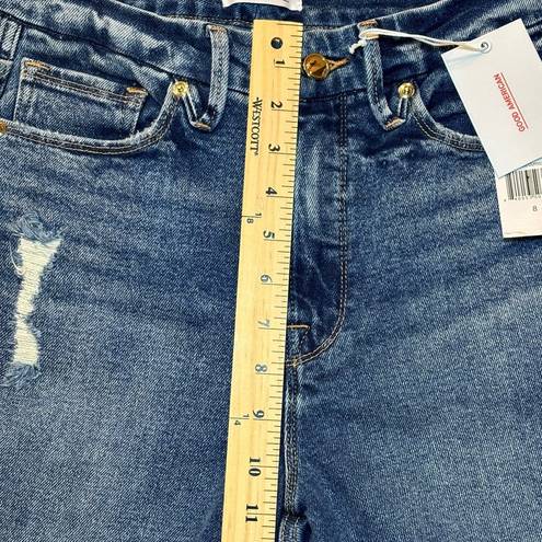 Good American  NWT Good Curve Straight GCS127T Distressed Blue Size 8/29