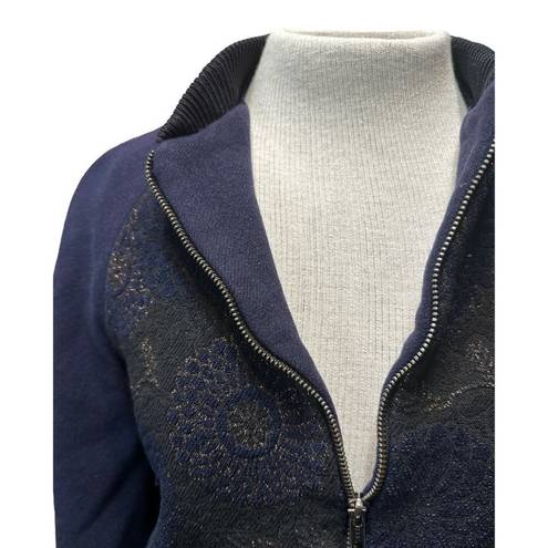 Martin Grant Paris Brocade Bomber Jacket in Blue 4 36 Womens Jacquard Coat Size undefined