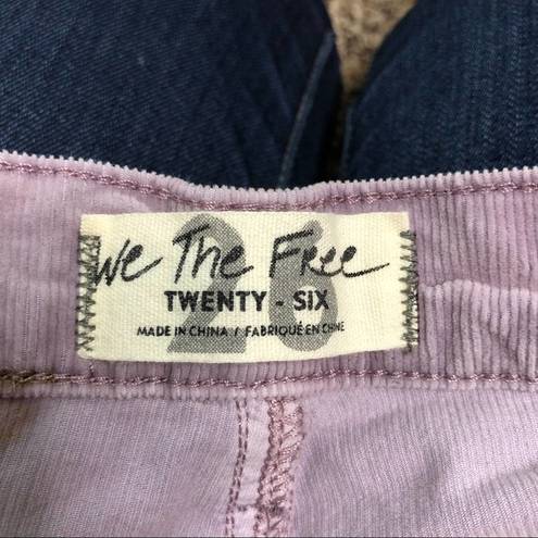 We The Free  Sun Chaser Button Fly High Waist Lavender Cords 26